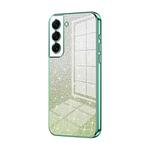 For Samsung Galaxy S22+ 5G Gradient Glitter Powder Electroplated Phone Case(Green)