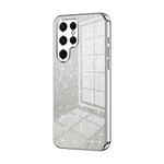 For Samsung Galaxy S22 Ultra 5G Gradient Glitter Powder Electroplated Phone Case(Silver)