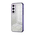 For Samsung Galaxy S23 5G Gradient Glitter Powder Electroplated Phone Case(Purple)
