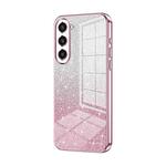 For Samsung Galaxy S23+ 5G Gradient Glitter Powder Electroplated Phone Case(Pink)