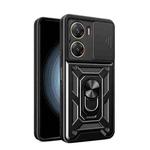For vivo V29e 5G Global Sliding Camera Cover Design TPU+PC Phone Case(Black)