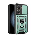 For vivo V29e 5G Global Sliding Camera Cover Design TPU+PC Phone Case(Green)