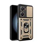 For vivo V29e 5G Global Sliding Camera Cover Design TPU+PC Phone Case(Gold)