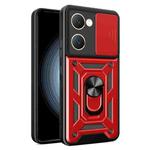 For vivo Y03 Sliding Camera Cover Design TPU+PC Phone Case(Red)