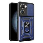 For vivo Y03 Sliding Camera Cover Design TPU+PC Phone Case(Blue)