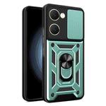 For vivo Y03 Sliding Camera Cover Design TPU+PC Phone Case(Green)