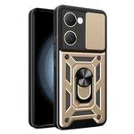 For vivo Y03 Sliding Camera Cover Design TPU+PC Phone Case(Gold)