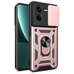 For vivo iQOO Z9x Sliding Camera Cover Design TPU+PC Phone Case(Rose Gold)