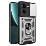 For vivo iQOO Z9x Sliding Camera Cover Design TPU+PC Phone Case(Silver)