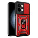 For vivo Y28 4G Sliding Camera Cover Design TPU+PC Phone Case(Red)