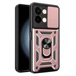 For vivo Y28 4G Sliding Camera Cover Design TPU+PC Phone Case(Rose Gold)