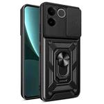 For vivo iQOO Z7 Pro 5G Global Sliding Camera Cover Design TPU+PC Phone Case(Black)