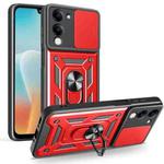 For vivo Y29s 5G / Y04 4G Sliding Camera Cover Design TPU+PC Phone Case(Red)