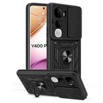 For vivo Y400 Pro 5G India Sliding Camera Cover Design TPU+PC Phone Case(Black)
