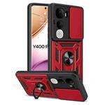 For vivo Y400 Pro 5G India Sliding Camera Cover Design TPU+PC Phone Case(Red)
