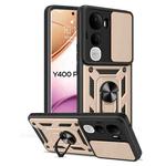 For vivo Y400 Pro 5G India Sliding Camera Cover Design TPU+PC Phone Case(Gold)