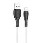 Borofone BX86 Advantage 2.4A USB to 8 Pin Silicone Charging Data Cable, Length:1m(White)