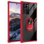 For Samsung Galaxy Note20 Ultra Shockproof Transparent TPU + Acrylic Protective Case with Ring Holder(Red)