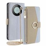For Huawei Mate 60 Crossbody Litchi Texture Leather Phone Case(Blue)