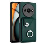 For Xiaomi Redmi A3 4G Organ Card Bag Ring Holder PU Phone Case(Green)