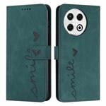 For Tecno Spark 30 Pro Skin Feel Heart Embossed Leather Phone Case with Long Lanyard(Green)