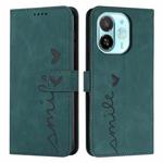 For Tecno Spark 30C 5G / Pop 9 5G Skin Feel Heart Embossed Leather Phone Case with Long Lanyard(Green)
