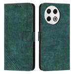 For Tecno Spark 30 Pro Skin Feel Stripe Pattern Leather Phone Case with Long Lanyard(Green)