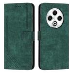 For Tecno Spark 30 4G Skin Feel Stripe Pattern Leather Phone Case with Long Lanyard(Green)