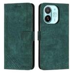 For Tecno Spark 30C 5G / Pop 9 5G Skin Feel Stripe Pattern Leather Phone Case with Long Lanyard(Green)