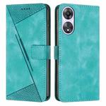 For OPPO A58 / A78 Dream Triangle Leather Phone Case with Long  Lanyard(Green)