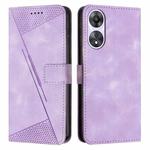 For OPPO A58 / A78 Dream Triangle Leather Phone Case with Long  Lanyard(Purple)