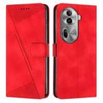 For OPPO Reno11 Pro Global Dream Triangle Leather Phone Case with Long  Lanyard(Red)