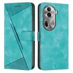 For OPPO Reno11 Pro Global Dream Triangle Leather Phone Case with Long  Lanyard(Green)