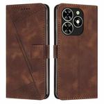 For Tecno Spark Go 2024 / POP 8 Dream Triangle Leather Phone Case with Long  Lanyard(Brown)
