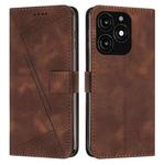 For Tecno Spark 20 Dream Triangle Leather Phone Case with Long  Lanyard(Brown)