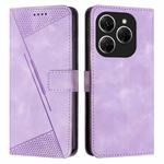 For Tecno Spark 20 Pro Dream Triangle Leather Phone Case with Long  Lanyard(Purple)