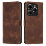 For Tecno Spark 20 Pro Dream Triangle Leather Phone Case with Long  Lanyard(Brown)