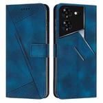 For Tecno Pova 5 Pro Dream Triangle Leather Phone Case with Long  Lanyard(Blue)