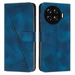 For Tecno Spark 20 Pro+ Dream Triangle Leather Phone Case with Long  Lanyard(Blue)