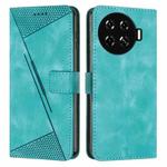 For Tecno Spark 20 Pro+ Dream Triangle Leather Phone Case with Long  Lanyard(Green)