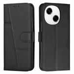 For Tecno Spark Go 1 Stitching Calf Texture Buckle Leather Phone Case(Black)