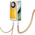 For Huawei Mate 60 Electroplating Dual-side IMD Phone Case with Lanyard(Draft Beer)