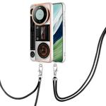 For Huawei Mate 60 Pro Electroplating Dual-side IMD Phone Case with Lanyard(Retro Radio)