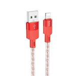 hoco X99 Crystal Junction 2.4A USB to 8 Pin Silicone Charging Data Cable, Length:1m(Red)