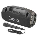 hoco HA3 Drum TWS Bluetooth 5.0 Speaker Support TF Card / AUX, with Wired Microphone(Black)