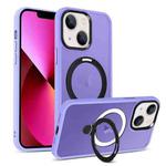 For iPhone 13 Skin-feel MagSafe Holder PC Hybrid TPU Phone Case(Purple)