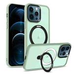 For iPhone 12 Pro Max MagSafe Holder Skin-feel PC Hybrid TPU Phone Case(Matcha Green)