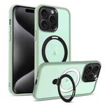 For iPhone 16 Pro Max Skin-feel MagSafe Holder PC Hybrid TPU Phone Case(Matcha Green)