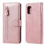 For Samsung Galaxy A71 5G Fashion Calf Texture Zipper Horizontal Flip Leather Case with Holder & Card Slots & Wallet(Rose Gold)