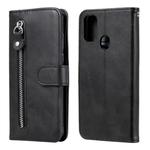 For Samsung Galaxy M30s Fashion Calf Texture Zipper Horizontal Flip Leather Case with Holder & Card Slots & Wallet(Black)